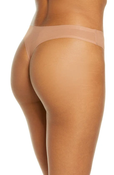 Shop Chantelle Lingerie Soft Stretch Thong In Mocha Mousse-pc