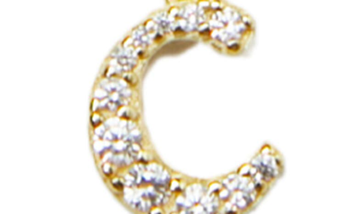Argento Vivo Sterling Silver Mini Pavé Initial Necklace In Gold C