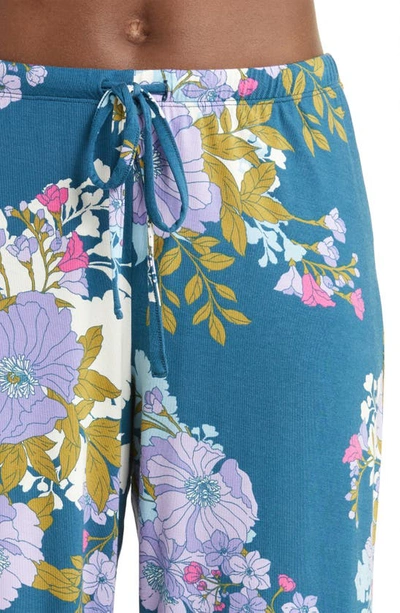 Shop Nordstrom Moonlight Eco Long Sleeve Knit Pajamas In Blue Ceramic Joy Floral