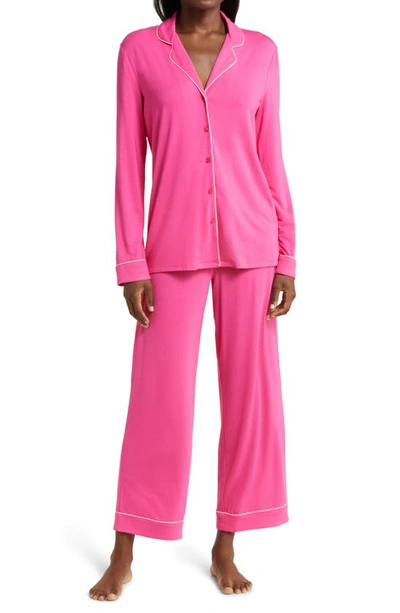 Shop Nordstrom Moonlight Eco Long Sleeve Knit Pajamas In Pink Yarrow