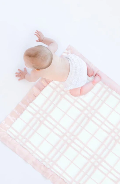 Shop Little Giraffe Luxe Plaid Baby Blanket In Light Pink