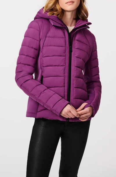 Shop Bernardo Hooded Quilted Water Repellent Jacket In Wood Violet