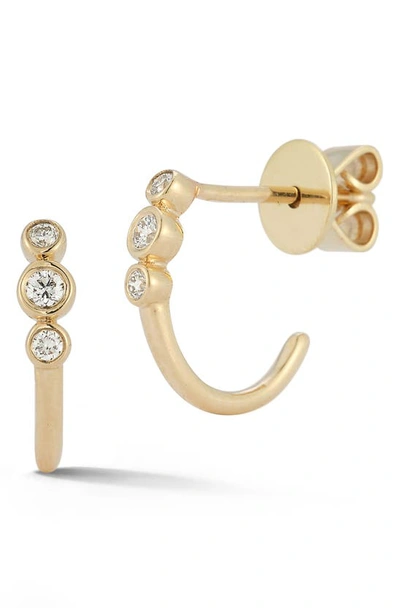 Shop Dana Rebecca Designs Lulu Jack Diamond Huggie Hoop Earrings In Yellow Gold