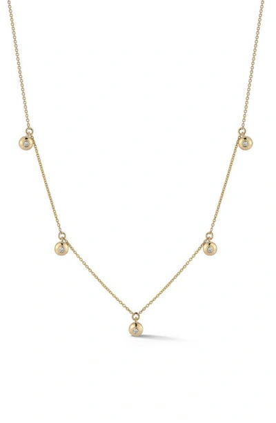 Shop Dana Rebecca Designs Lulu Jack Diamond Bezel Charm Necklace In Yellow Gold