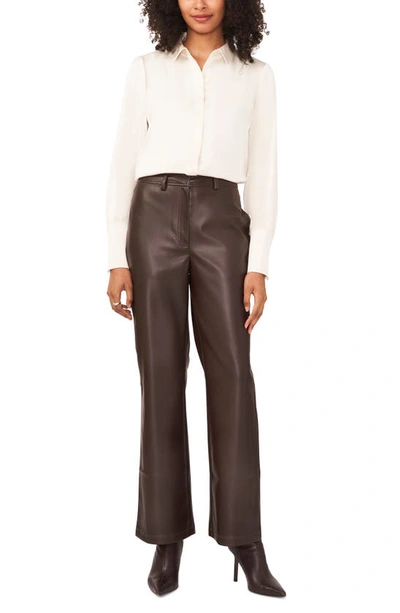 Shop Halogen (r) High Waist Bootcut Faux Leather Pants In Dark Roast