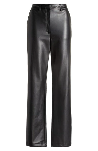 Shop Halogen High Waist Bootcut Faux Leather Pants In Rich Black