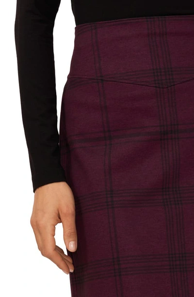 Shop Halogen Plaid Seamed Pencil Skirt In Grape Wine
