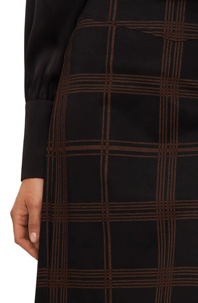 Halogen Plaid Seamed Pencil Skirt In Rich Black