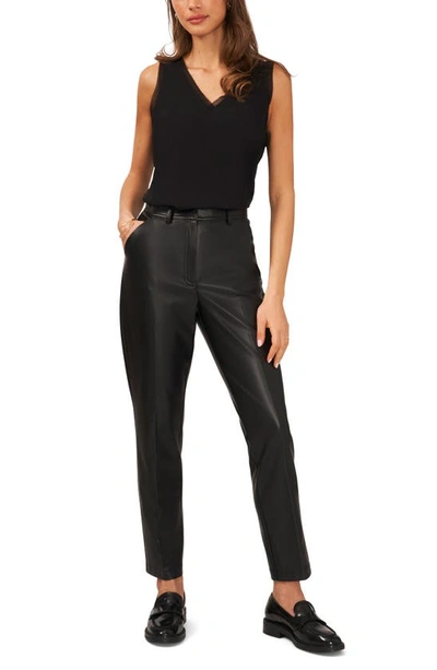 Shop Halogen Straight Leg Faux Leather Trousers In Rich Black