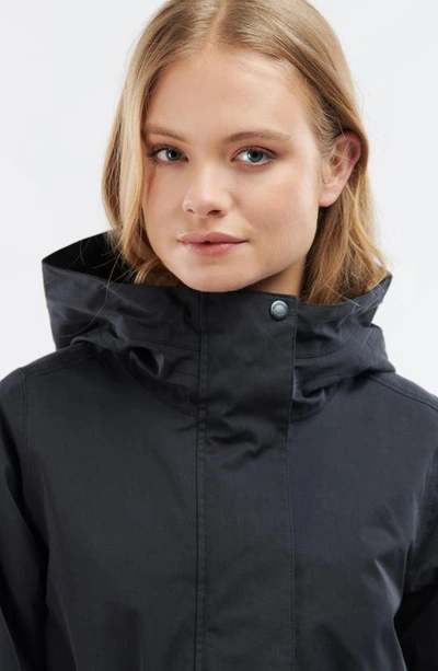 Shop Barbour Bowlees Waterproof Longline Jacket In Dk Navy/ Dress