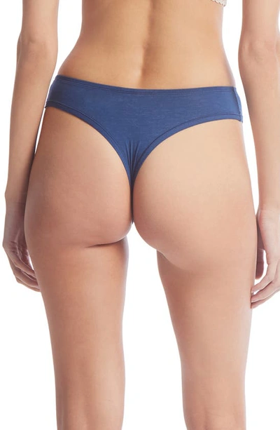 Shop Hanky Panky Playstretch Natural Rise Thong In Bateau Blue