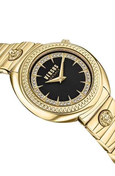 Shop Versus Tortona Crystal Bracelet Watch, 38mm In Ip Yellow Gold