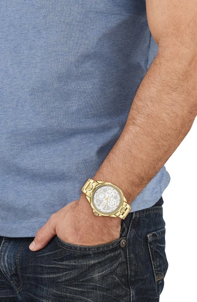 Shop Versus Sixth Arrondissement Multifunction Bracelet Watch, 46mm In Ip Yellow Gold