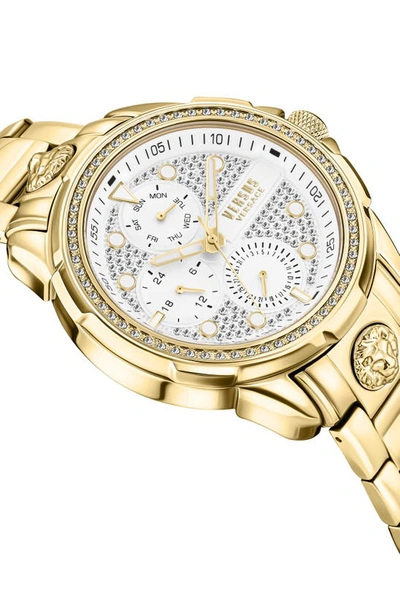 Shop Versus Sixth Arrondissement Multifunction Bracelet Watch, 46mm In Ip Yellow Gold