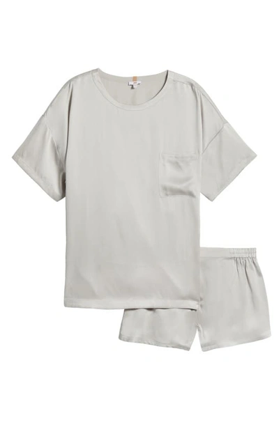 Shop Lunya Washable Silk Short Pajamas In Cloud