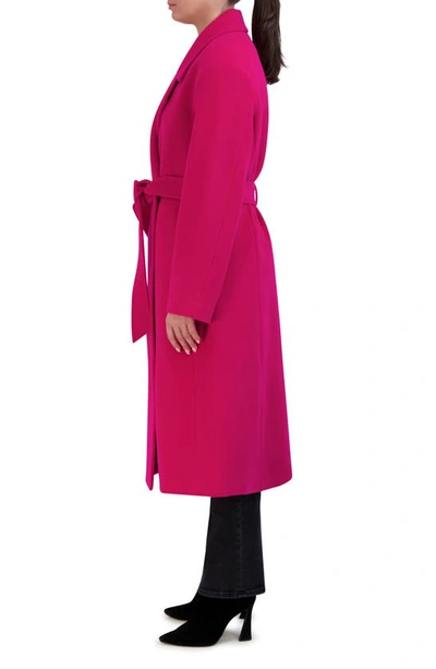 Shop Cole Haan Slick Wool Blend Coat In Fuchsia