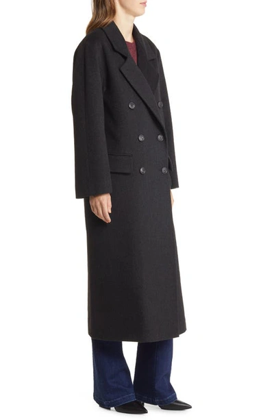 Shop Fleurette Hutton Double Breasted Wool Coat In Charcoal