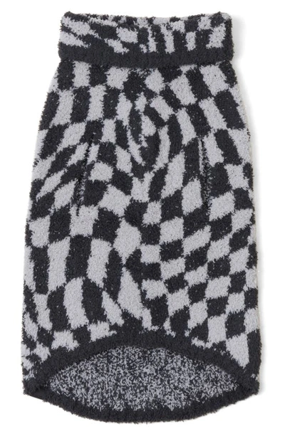 Shop Barefoot Dreams Wavy Check Pet Sweater In Carbon-silver