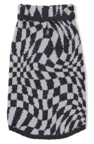 Shop Barefoot Dreams Wavy Check Pet Sweater In Carbon-silver