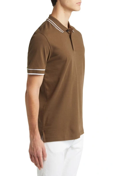 Shop Hugo Boss Parlay Tipped Cotton Polo In Open Green