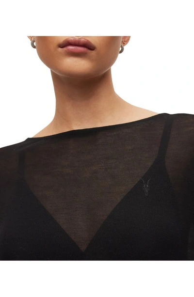 Shop Allsaints Rita Oversize Long Sleeve T-shirt In Black