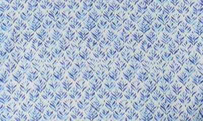 Shop Bugatchi Ooohcotton® Leaf Print Short Sleeve Button-up Shirt In Air Blue