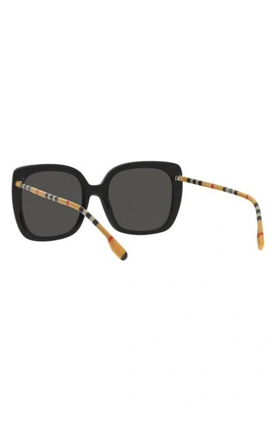 Shop Burberry Carroll 54mm Square Sunglasses In Dark Grey