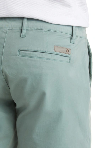 Shop Ag Wanderer Stretch Cotton Chino Shorts In Misty Surf