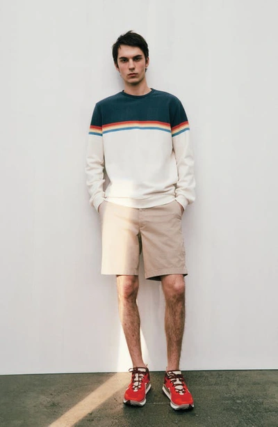 Shop Ag Wanderer Stretch Cotton Chino Shorts In Misty Surf