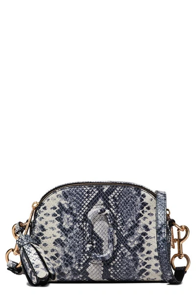 Shop Marc Jacobs E-shutter Snake Embossed Leather Crossbody Bag In White Multi