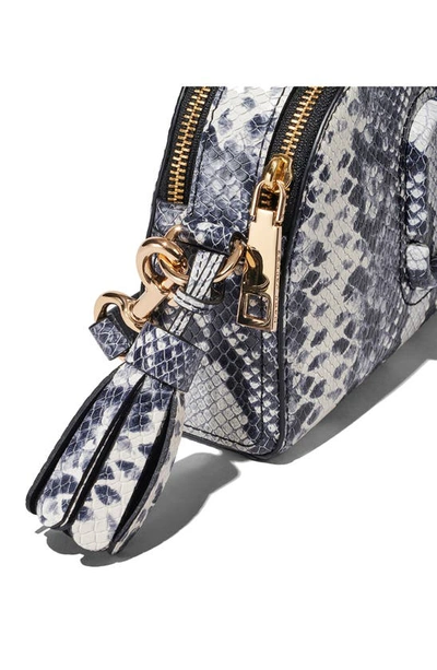 Shop Marc Jacobs E-shutter Snake Embossed Leather Crossbody Bag In White Multi