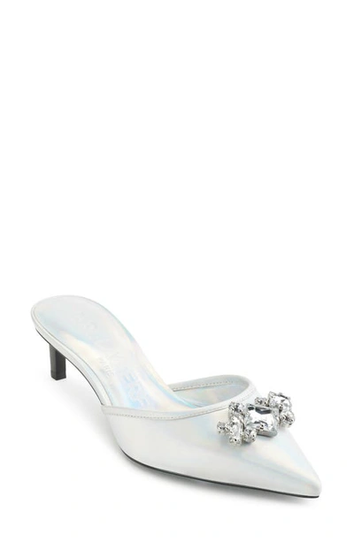 Shop Karl Lagerfeld Sosie Crystal Pointed Toe Pump In Iridescent