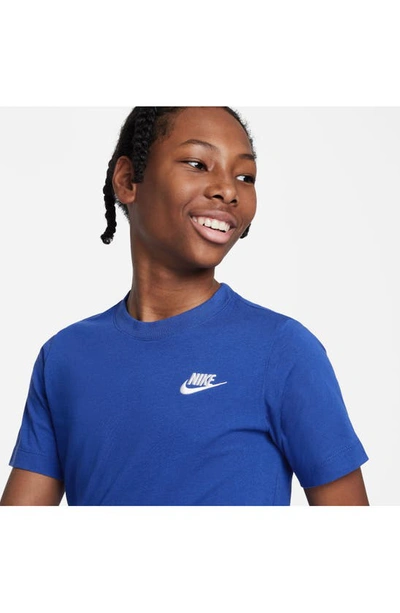 Shop Nike Kids' Embroidered Swoosh T-shirt In Game Royal