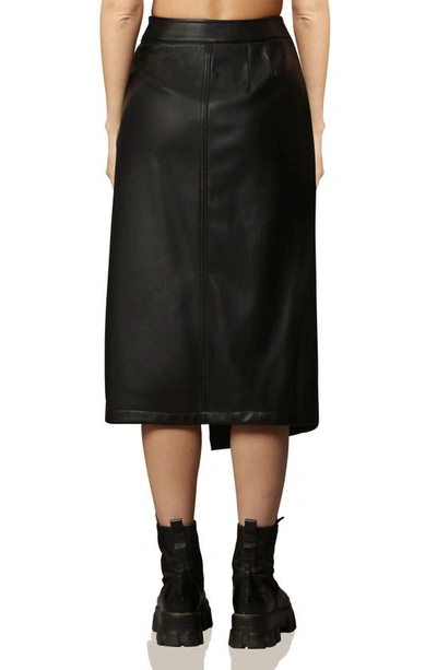 Shop Avec Les Filles Faux-ever Leather™ D-ring Wrap Pencil Skirt In Black