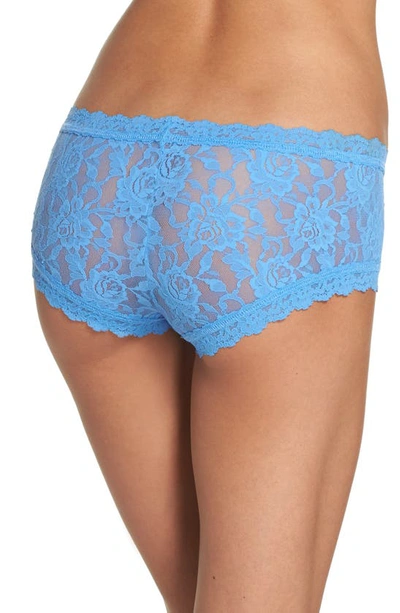 Shop Hanky Panky Signature Lace Boyshorts In Forget Me Not