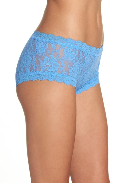 Shop Hanky Panky Signature Lace Boyshorts In Forget Me Not