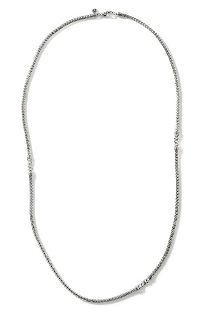 Shop John Hardy Mens' Classic Chain Station Necklace In Silver