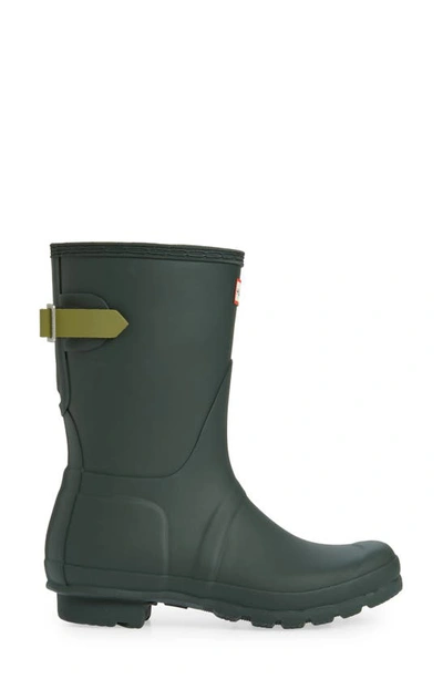 Shop Hunter Original Short Back Adjustable Rain Boot In Arctic Moss/ Utility Green