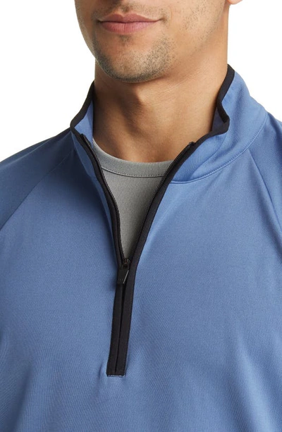 Shop Zella Swing Quarter Zip Golf Pullover In Blue Bijou