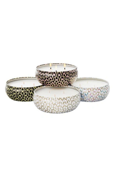 Shop Voluspa Maison Set Of 4 3-wick Tin Candles In Green
