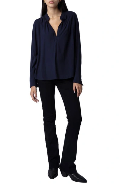 Shop Zadig & Voltaire Tink Tunic Blouse In Navy
