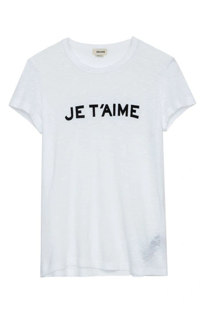 Zadig & Voltaire Je T'aime Graphic T-shirt In Blanc