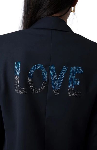 Zadig & Voltaire Viva Crystal Arrow Jacket In Navy