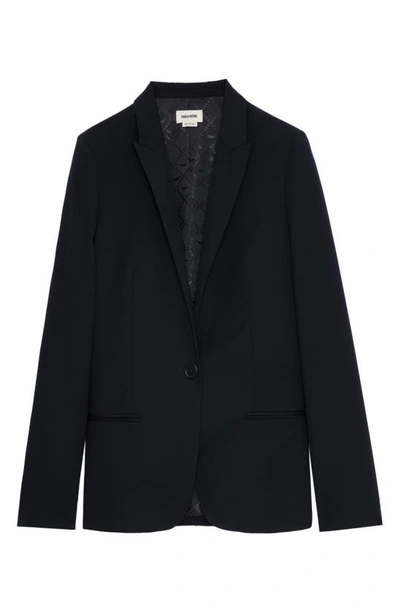 Zadig & Voltaire Viva Crystal Arrow Jacket In Navy