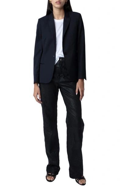 Zadig & Voltaire Viva Crystal Arrow Jacket In Navy