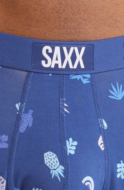 Shop Saxx Vibe Super Soft Slim Fit Boxer Briefs In Summer Stencil- Blueberry