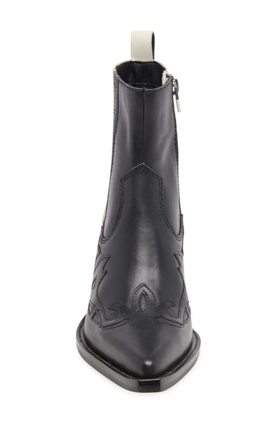 Shop Dolce Vita Ramson Western Boot In Black/ White Leather