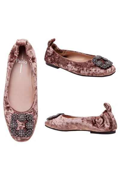 Shop Linea Paolo Minax Embellished Ballet Flat In Mulberry