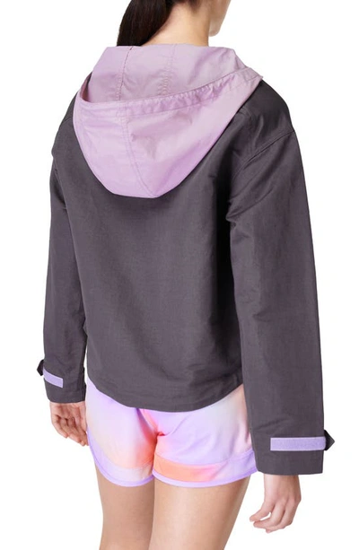 Sweaty Betty Nomad Colorblock Hooded Pullover Jacket In Urban Grey