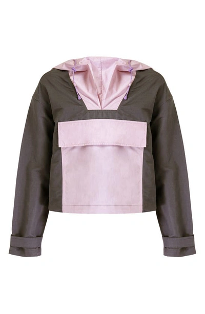 Sweaty Betty Nomad Colorblock Hooded Pullover Jacket In Urban Grey